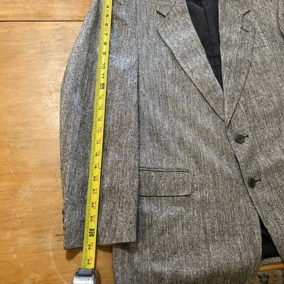 Pierre Balmain Black/White Herringbone 100% Silk Blazer, Men's 42R Elegant - Picture 7 of 14